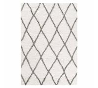Jadorel UnAmourDeTapis Tapis Berbère Style, 80 X 300 Cm, Couloir, Motif Berbère Losanges, Crème, Gris Foncé, Tissé Shaggy Fabriqué en Turquie, Décoratif, 5012