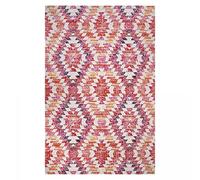 Jadorel UnAmourDeTapis, Tapis Exterieur, 120 X 170 Cm, Rectangulaire pour Terrasse Jardin, Motif Scandinave, Rose Rouge Violet Jaune, Poils Ras Tissé, Fabriqué en Turquie, 5015