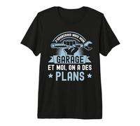 J'Adorerais mais Mon Garage Humour Mécanicien Cadeau Garage T-Shirt Haut de Gamme