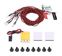 Jadpes Lampe Clignotante RC, Éclairage RC, Ensemble de système d'éclairage, Ensemble de 8 éclairages à Del pour système d'éclairage, avec Clignotant et boîtier de Commande, Acces