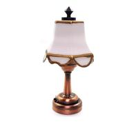 Jadpes Lampe de Table Miniature 1:12 Design Vintage pour Maison de Poupée | Éclairage LED, Fonctionne sur piles, Charme rétro, Taille compacte, Idéal pour les dioramas