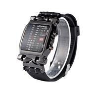 Jadpes Montre Binaire, Montre-Bracelet de Fonction de Date de Courroie d'unité Centrale de Montre électronique Masculine de LED