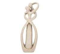 Jadpes Statue de grès, grès Baiser Amoureux Statue sculpté Figure Art Fait à la Main grès Figurines Artisanat décoration Designer Amour Vie Baiser Amoureux Couple Sculpture