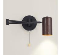 Jadssox Applique murale à bras oscillant avec interrupteur à tirette, lampe de lecture murale de chevet, luminaire mural intérieur, luminaires muraux pliables pour chambre à coucher, salle d'étude (GU
