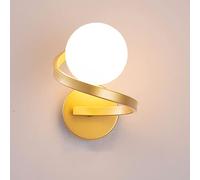 Jadssox Applique Murale en Spirale Moderne Globe Verre Abat-Jour Simple Montage Mural, luminaire Mural du Milieu du siècle Salon Chambre Chevet Couloir décor Appliques murales