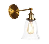 Jadssox Applique Murale Industrielle Éclairage Vintage Applique Murale En Verre Abat-jour Luminaire Mural Rustique, Appliques Murales De Ferme Éclairage Mural Intérieur, Décoration De Couloir(Gold)