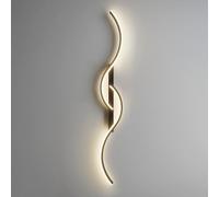 Jadssox Applique murale linéaire noire Applique murale LED à intensité variable Applique murale moderne à vagues avec télécommande Appliques murales de salon Chambre à coucher Lampes de lavage murales