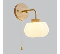 Jadssox Applique Murale Moderne en Bois avec Interrupteur à Cordon, Applique Murale de Chevet, Base G9, luminaire Mural Nordique, Salon, Couloir, Applique Murale, Chambre à Coucher, Lampes murales de