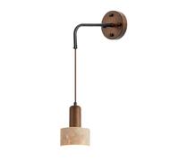 Jadssox Applique Murale Moderne en Pierre Naturelle, luminaire Mural en Noyer, Lampe de Chevet Suspendue, luminaire Mural E27, Appliques câblées pour Chambre à Coucher, Couloir, Salon