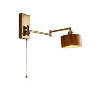 Jadssox Applique Murale Nordique à Bras Pivotant en Bois - Lampe de Chevet et de Lecture Réglable, Appliques en Bois pour Chambre, Salon et Bureau, Lampes de Tête de Lit(Wood color)