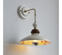 Jadssox Applique Murale Vintage en Céramique Blanche à Abat-Jour Dôme - Luminaire Antique sur Circuit Filaire E27 pour Salon, Chambre, Couloir, Cuisine