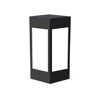 Jadssox Lampe de poteau de pilier en aluminium noir d'extérieur solaire, lanterne de colonne extérieure étanche IP65, lampes de pelouse de jardin à l'extérieur, éclairage de borne de paysage à énergie