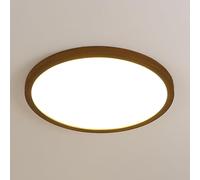 Jadssox Plafonnier en Bois LED Moderne Rond encastré plafonnier Lustre à intensité Variable avec télécommande lustres de Couleur Noyer pour Chambre Bureau Cuisine Salon