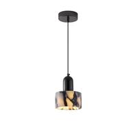 Jadssox Suspension En Albâtre Naturel, Lampe De Plafond Suspendue En Marbre Moderne, Luminaires Suspendus Noirs Nordiques For Chambre À Coucher, Table À Manger, Salon, Lampes À Suspension E27