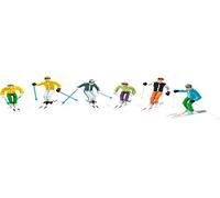 Jaegerndorfer JaegerndorferJC54400 Lot de 6 Figurines Debout avec tête de Ski et bâtons Échelle 1/32 Multicolore