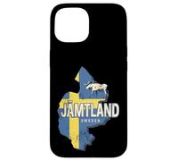 Jämtland Suède Carte rétro Province Souvenir Vintage Coque pour iPhone 15