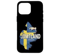 Jämtland Suède Carte rétro Province Souvenir Vintage Coque pour iPhone 16 Pro Max