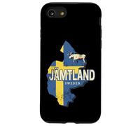 Jämtland Suède Carte rétro Province Souvenir Vintage Coque pour iPhone SE (2020) / 7/8