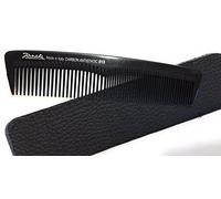 Jäneke 55813 Peigne de poche en carbone avec étui en cuir véritable Noir 5 1/2"