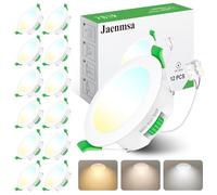 Jaenmsa Spot LED Encastrable 230V, 10W Trou Ø 95-105mm spot salle de bain IP44 LED Plafond, Dimmable, Blanc chaud 3000K Blanc neutre 4000K Blanc froid 6500K, Lot de 12