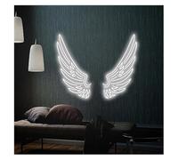 Jaeooai D'Ambiance Apaisante Lampe Enseigne Lumineuse Au Néon avec Ailes d'ange, Idéale pour La Décoration Murale d'un Décoration murale au néon(B,40cmx80cm)