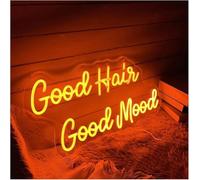 Jaeooai Lettres colorées Intérieur Luminaires Good Hair Mood Lamps Large Barber Shop Neron Enseignes Décoration murale au néon