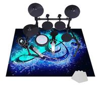 JaevKwzy Tapis Batterie Tapis Insonorisant pour Batterie électronique - Tapis de Tambour - Tapis Professionnel Rectangulaire de Jazz - Tapis Batterie Acoustique pour Basse Caisse Claire 100 x 80 cm