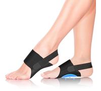 Jafaharug 2 Stück Bandage de fasciite Plantaire, Bandage Pied et Cheville avec Talon en Silicone, pour douleurs au Pied, tendinite d'Achille, pour Course, Marche, Sport (Noir, Universel)