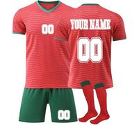 JAFCUE Cadeaux De Football Kit De Maillot De Football Personalised avec Numéro Et Nom Chemises De Formation Activewear Shorts Et Chaussettes Chemise Personnalisée pour Les Fans De Football(1)