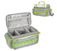 Jaffzora Étui de Transport Compatible avec Toniebox 2 et 1, Joli Sac de Rangement pour Personnages Tonies, Casques et Accessoires, Gris et Vert (Sac Uniquement)