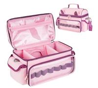 Jaffzora Étui de Transport Compatible avec Toniebox 2 et 1, Joli Sac de Rangement pour Personnages Tonies, Casques et Accessoires Tonies, Rose et Violet.