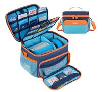 Jaffzora Étui de transport compatible avec Yoto Player 3ème génération, sac de rangement de voyage pouvant contenir 30 cartes pour haut-parleurs audio et accessoires de casque, bleu