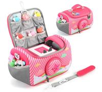 Jaffzora Étui de Transport pour kit de démarrage Toniebox 1&2, Sac de Transport Compatible avec Les Personnages Tonies Figures, écouteurs et Accessoires, Rose, Organiseur de Sac