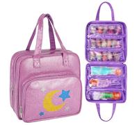 Jaffzora Étui de transport pour poupées compatible avec toutes les poupées LOL Surprise, sac fourre-tout de rangement à suspendre avec 6 poches transparentes pour filles, violet