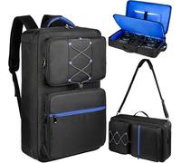 Jaffzora Étui sac à dos pour manette DJ, universel, compatible avec DDJ-FLX4/REV1/SB3/400, convient aux poches pour ordinateur portable de 16", micro et écouteurs, résistant à l'eau, noir