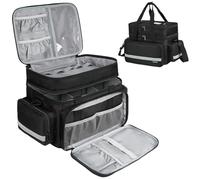Jaffzora Grand sac de premiers secours avec double couche, fermetures éclair verrouillables et bandoulière - Organiseur médical étanche avec séparateurs amovibles pour fournitures d'urgence