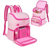 Jaffzora Sac de transport compatible avec le kit de démarrage Toniebox, sac de rangement de voyage compatible avec les figurines Tonies, les écouteurs Tonies et les accessoires, Rose, 9" x 5" x 11.6"