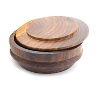 Jag Shaving Bol à raser - Blaireau en bois - Bol à savon à raser durable - Avec couvercle - Porte-savon à raser - Collection durable