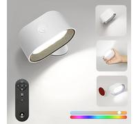 jagdag Applique Murale Batterie Rechargeable Interieur Lampe Nuit 5 Niveau Luminosité, LED Contrôle Tactile avec Télécommande Veilleuse Enfant pour Chambre Bébé, Cuisine, Couloir, Escalier, Salon