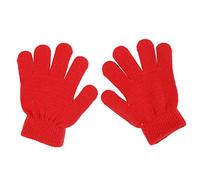 JAGENIE Gants d'hiver mignons pour bébé garçons filles couleur unie tricot élastique moufles rouges
