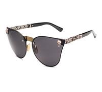 JAGENIE Lunettes de soleil vintage oversize en forme de tête de mort pour femme, effet œil de chat