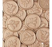 JAGERGREEN 48 Pièces Autocollants de Sceau de Cire pour Mariage, Autocollants Auto-Adhésifs Dorés avec Motif de Branche d'Olive pour Cachetage d'Enveloppes, Emballage de Cadeaux, Noël