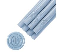 JAGERGREEN Bâtons de Cire pour Pistolet à Colle, 8 Pièces Cire Bleu pour Invitation de Mariage, Cachet Antique, Lettre, Cartes de Noël, Emballage Cadeau