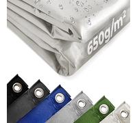 Jago® Bâche de Protection - 2x3m, Imperméable, Durable, Résistant aux Hautes Températures et aux UV, Multi-Usages, Polyester, PVC, Blanc - Couverture de Survie, Extérieur, Camping, Bois