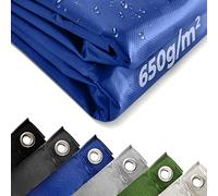 Jago® Bâche de Protection - 4x6m, Imperméable, Résistante aux Intempéries, Polyester Revêtu de PVC 650 g/m², Bleu - Couverture Étanche d'Extérieur pour Camion, Véhicules, Meuble de Jardin, Bois