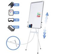 Jago® Chevalet De Conférence - Avec Trépied Réglable En Hauteur, 60 X 90 Cm, Magnétique, Effaçable, Incluant Marqueurs, Aimants, Papiers, Éponge - Paperboard, Tableau Magnétique Blanc