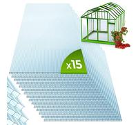 Jago Plaque Polycarbonate Alvéolaire avec Protection UV 121 x 60,5 cm 4 mm Transparent Lot de 15