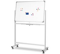 Jago® Tableau Magnétique Blanc - à Roulettes, Double Face, Effaçable, Cadre en Aluminium, Tailles au Choix : 110x75 ou 120x60cm, Incluant Aimants, Marqueurs, Rigole - Panneau Magnétique Aimanté