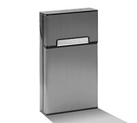 Jagowa Étui à cigarettes en aluminium pouvant contenir 20 cigarettes fines pour homme et femme (gris)