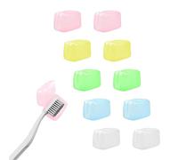 Jagowa Lot de 10 couvre-têtes de brosse à dents de voyage pour la maison, le camping, la randonnée, multicolore, Poche de rangement